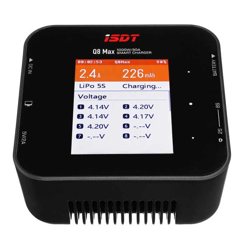 ISDT Q8 Max BattGo 1000W 30A High Power Battery Balance Charger Discharger for 1-8S Lipo Battery