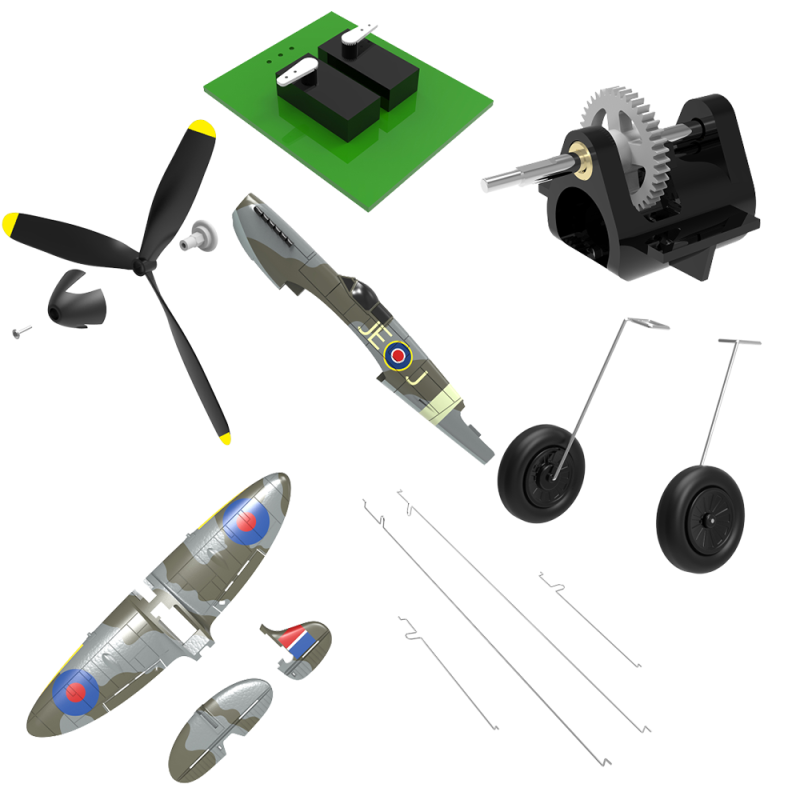 Original Eachine Spitfire 400mm Mini Airplane RC Spare Parts Accessories Propeller Receiver Landing Gear Gearbox Fuselage Main Wing Rod