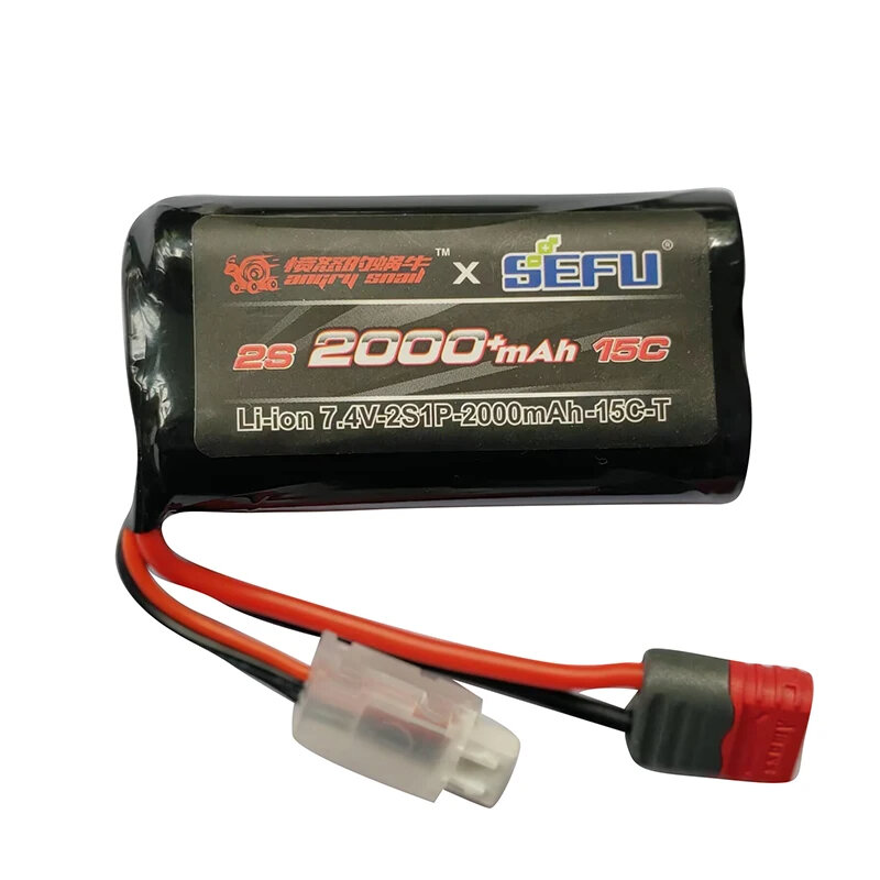 Orignal Angry Snail 2S MJX Hyper go 7.4V 2000mAh 18650 Rechargeable Li-ion Battery for 14303 14301 14302 1/10 1/12 1/14 Brushless RC Cars/Trucks/Boats Airplane Spare Part