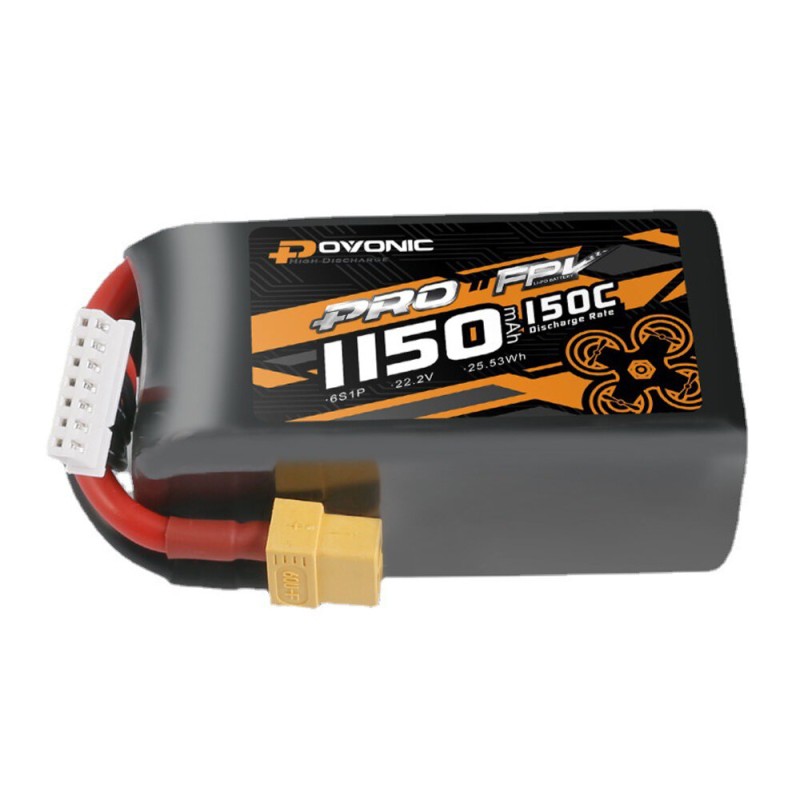 Ovonic 22.2V 1150mAh 150C 6S LiPo Battery XT60 Plug for 5inch FPV Racing Drone