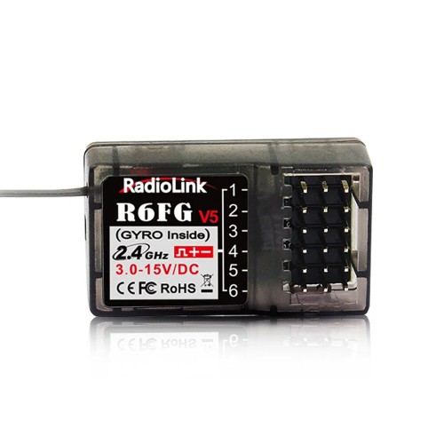Radiolink R6FG 2.4GHz 6CH FHSS Long Range Reveiver with Gyro for RC Car Boat RC8X RC6GS V2/V3 RC4GS V2/V3 T8FB T8S Transmitter