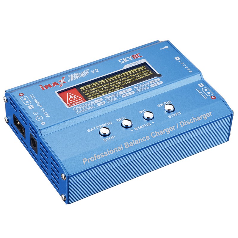 SKYRC iMAX B6 V2 60W 6A DC 2.5mm/XT60 Dual Input Battery Balance Charger Discharger with XT60 Output for Lipo/Li-ion/LiHV/LiFe/NiMh Battery