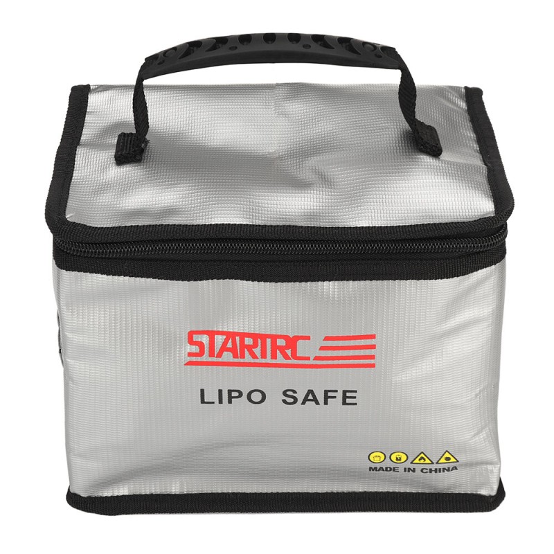 STARTRC High Capacity Explosion-proof Bag Fireproof Waterproof LiPo Battery Safety Storage Bag 145*215*165mm With Battery Cable Side Exit