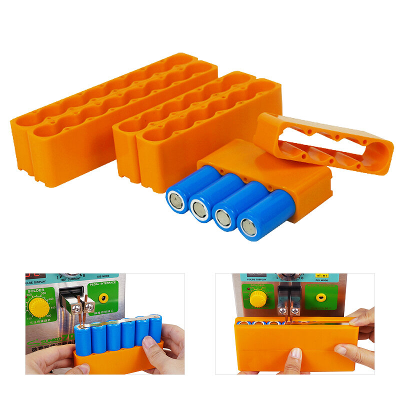 SUNKKO 18650 Battery Fixture Single Row Fixed Double Sided Spot Welding Lithium Battery Pack Weld Fixture Batteries Fixed Holder