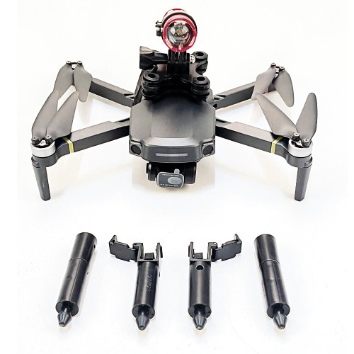 Spring Heightened Extended Landing Gear Skid Shock Absorber Leg Tripod with Night Fill LED Light Flashlight for SJRC F5S PRO RC Drone Quadcopter