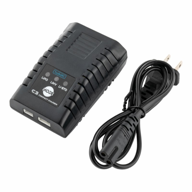 ToolkitRC C3 2-3S Lipo LiHV Charge Functionality Convenient One-touch Storage Mode Compact AC Balance Charger