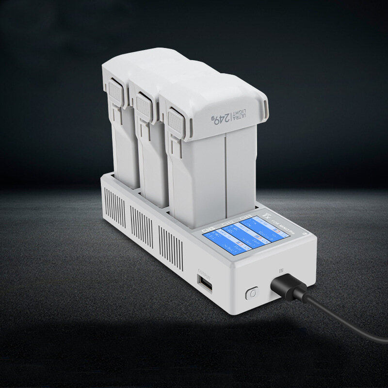 YX 3-in-1 Intelligent Fast Charging Hub Screen Digital Display Batteries Charger USB Housekeeper for DJI MINI 3 PRO / Mini 3 RC Drone Quadcopter