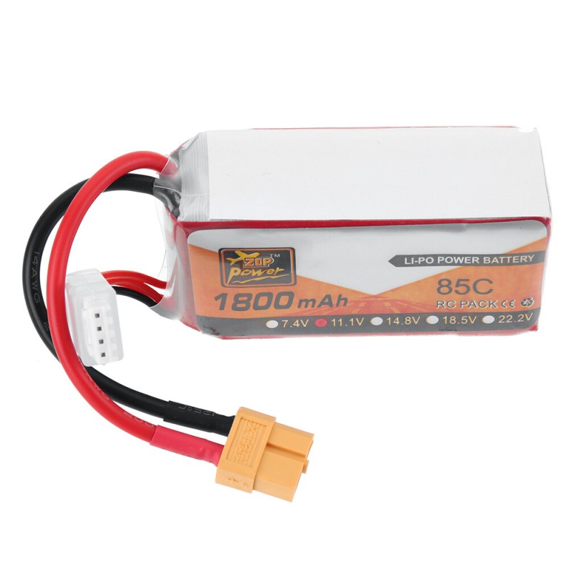 ZOP POWER 11.1V 1800mAh 85C 3S LiPo Battery XT60 Plug for RC Drone