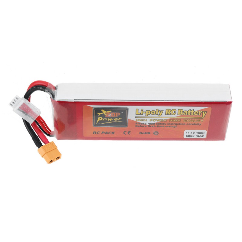ZOP POWER 11.1V 6000mAh 100C 3S LiPo Battery XT60 Plug for RC Drone