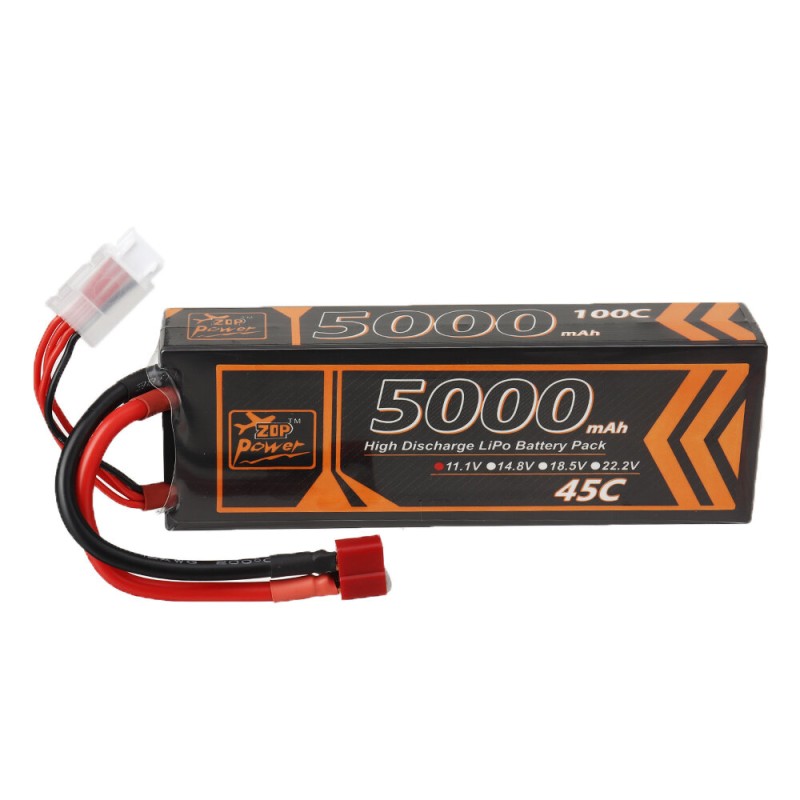 ZOP Power 11.1V 5000mAh 45C 3S LiPo Battery T Deans Plug for FPV Racing Drone