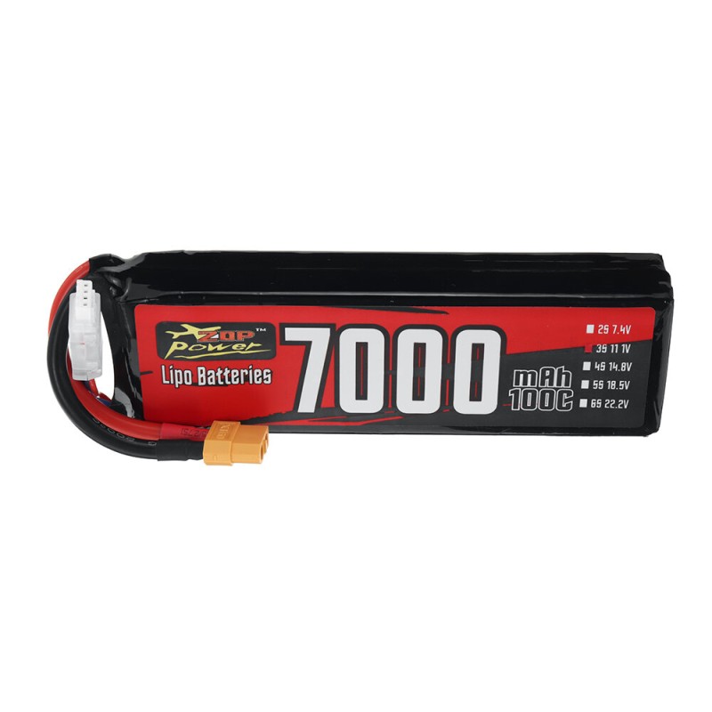ZOP Power 11.1V 7000mAh 100C 3S 77.7Wh LiPo Battery XT60 Plug for RC Drone