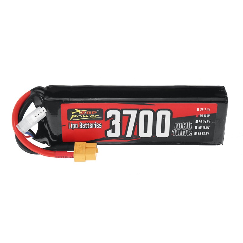 ZOP Power 3S 11.1V 3700mAh 100C 41.07Wh LiPo Battery XT60 Plug for RC Car