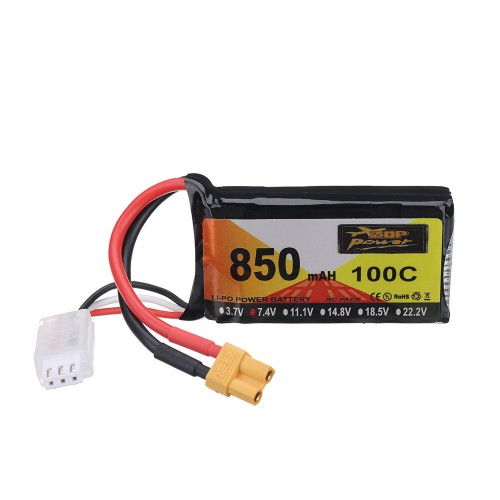 ZOP Power 7.4V 850mAh 100C 2S LiPo Battery XT30 Plug for RC Drone