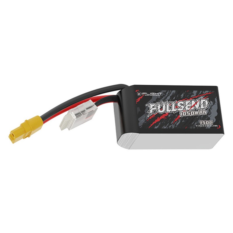 iFlight Fullsend 22.2V 1050mAh 150C 6S LiPo Battery XT60 Plug for RC Drone