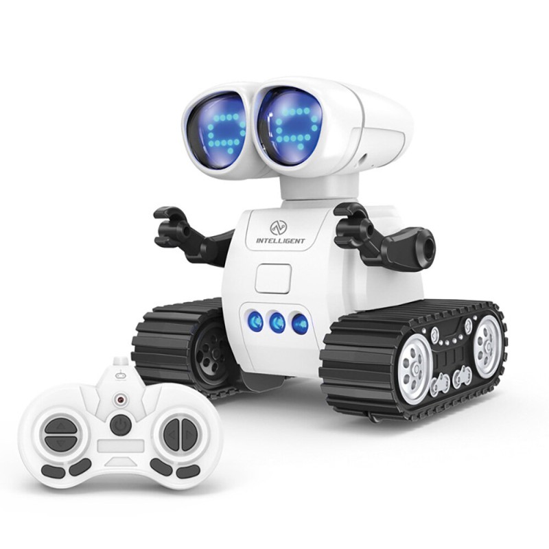 2.4GHz Mini Remote Control Programming Robot Multifunctional LED Lights Control Omnidirectional Marching Robot Toy for Children