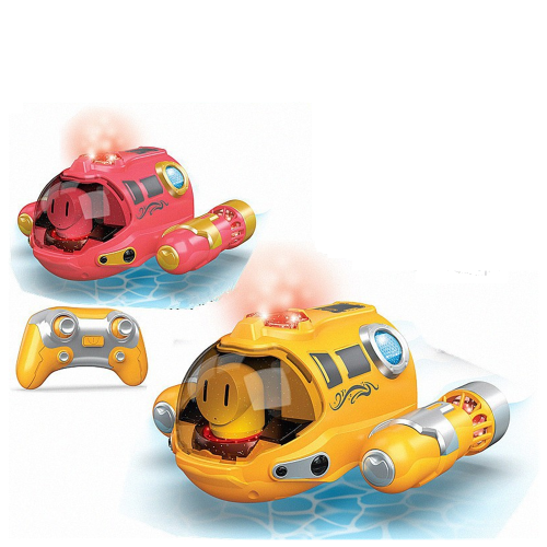 2.4G Mini RC Boat Submarine Spray Light Waterproof Rechargeable Electric Remote Control Speedboat Gifts Water Toys Children