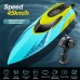 4DRC S3 2.4G 45km/h RC Boat Fast High Speed Capsized Reset LED Light Water Model Remote Control Toys RTR Pools Lakes Racing Kids Children Gift