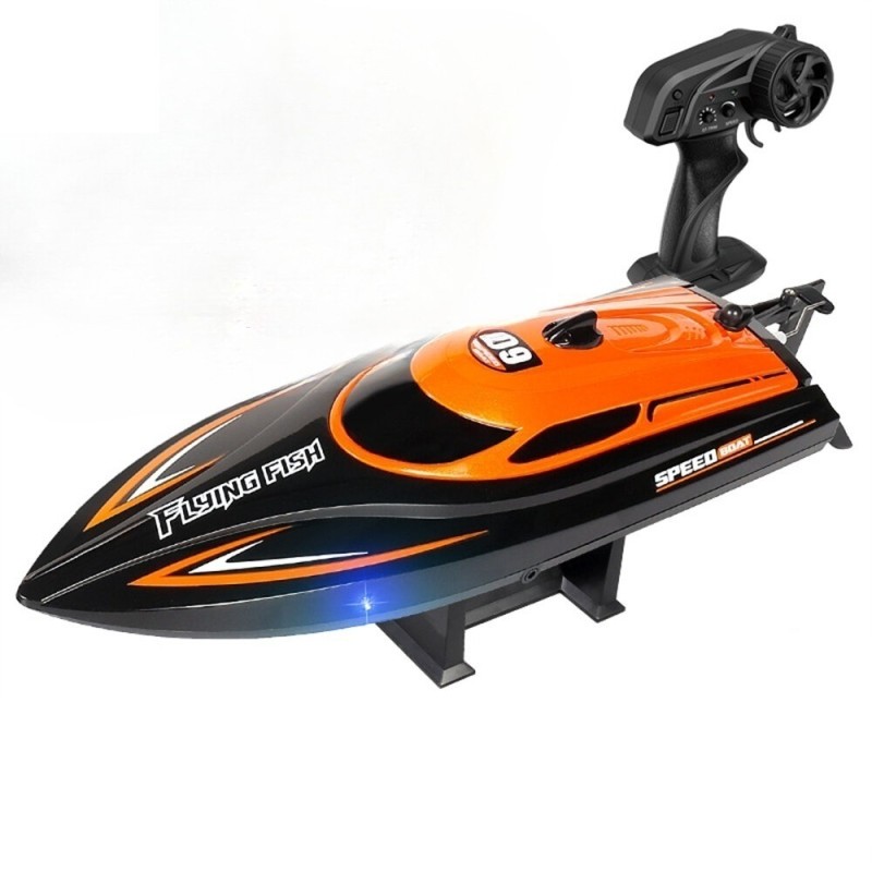 HXJRC HJ812 2.4G 4CH RC Boat High Speed LED Light Speedboat Waterproof 25km/h Electric Racing Vehicles Models Lakes Pools Remote Control Toys
