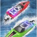 HXJRC HJ813 2.4G 4CH RC Boat High Speed LED Light Capsized Reset Speedboat Waterproof 25km/h Electric Racing Vehicles Models Lakes Pools Remote Control Toys