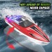 HXJRC HJ813 2.4G 4CH RC Boat High Speed LED Light Capsized Reset Speedboat Waterproof 25km/h Electric Racing Vehicles Models Lakes Pools Remote Control Toys