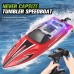 HXJRC HJ813 2.4G 4CH RC Boat High Speed LED Light Capsized Reset Speedboat Waterproof 25km/h Electric Racing Vehicles Models Lakes Pools Remote Control Toys