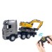 HuiNa Toys 1522 1/18 2.4G 9CH RC Car Flatbed Trailers Excavator Truck Engineering Vehicles LED Light Sound RTR Transport Remote Control Models