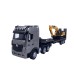 HuiNa Toys 1522 1/18 2.4G 9CH RC Car Flatbed Trailers Excavator Truck Engineering Vehicles LED Light Sound RTR Transport Remote Control Models