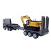 HuiNa Toys 1522 1/18 2.4G 9CH RC Car Flatbed Trailers Excavator Truck Engineering Vehicles LED Light Sound RTR Transport Remote Control Models