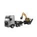 HuiNa Toys 1522 1/18 2.4G 9CH RC Car Flatbed Trailers Excavator Truck Engineering Vehicles LED Light Sound RTR Transport Remote Control Models