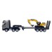 HuiNa Toys 1522 1/18 2.4G 9CH RC Car Flatbed Trailers Excavator Truck Engineering Vehicles LED Light Sound RTR Transport Remote Control Models
