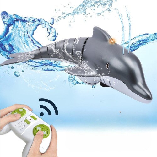 Stunt RC Dolphin 2.4G Whale Spray Water Toys Remote Controlled Boat Ship Submarine Robots Fish Electric Kids Children Gifts Two Battery