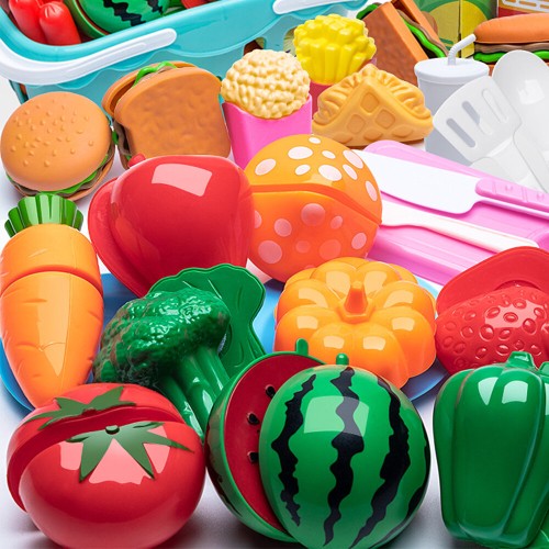 Plastic Food Toy DIY Cake Cutting Fruit Vegetable Pretend Play Toys Kids Children Educational Gift