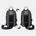 Men Oxford USB Charging Anti-Theft Chest Bag Versatile Large Capacity Waterproof Night Reflective Strip Design Crossbody Bags