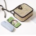 Women Girl Summer Square Bamboo Buckle Bag Rattan Straw Beach Crossbody Tote Vintage