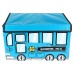 1.8L Waterproof Bus Shape Children Kids Toys Storage Box Foldable Non-woven Cartoon Car Pattern Toys Basket