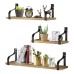 3-Piece Multifunctional Wall Shelf Floating Storage Rack Shelves for Living Room Bedroom Office