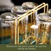 6 Cups Stand Golden Metal Holders Rack with Plate Nordic Home Kitchen Tabletop Coffee Mug Holder Drinkware Storage Organizer