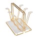 6 Cups Stand Golden Metal Holders Rack with Plate Nordic Home Kitchen Tabletop Coffee Mug Holder Drinkware Storage Organizer