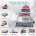 AGSIVO 2 Packs Foldable Underbed Bags Blanket Clothes Comforters Storage Bag with Zipper and Clear Window and 4 Handles