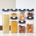 Air-Tight Food Storage Container for Cereals Easy Lock Sealed Jar Plastic Transparent Milk Powder Grains Candy Kitchen Organizer