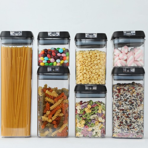 Air-Tight Food Storage Container for Cereals Easy Lock Sealed Jar Plastic Transparent Milk Powder Grains Candy Kitchen Organizer