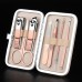 18-Piece Manicure Pedicure Set Pedicure Fingernails Toenails Clipper Kit Nail Scissors Nail Care Set Stainless Steel With Leather Case, Rose Gold