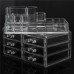 6 Drawer Clear Acrylic Make Up Organizer Drawers Cosmetic Display Holder Case Storage 2 Layer