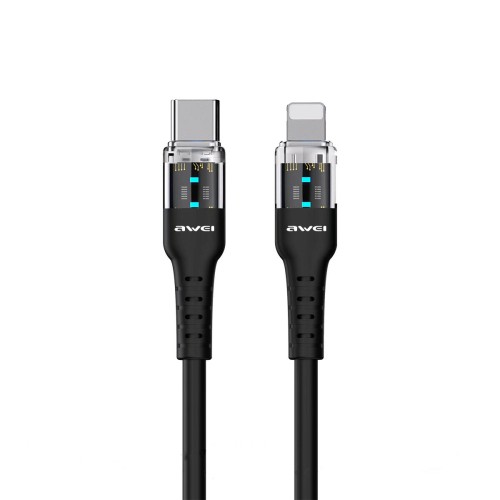 AWEI CL-138T PD Fast Charge 60W Data Cable With Light  for XIAOMI Samrtphone Tablet