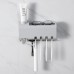 Automatic Toothpaste Dispenser 4 Toothbrush Holder Set No Punching Wall Mount Storage Rack