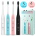 IPX7 Ultrasonic Electric Toothbrush 5 Modes USB Rechargeable Sonic Automatic Teeth Cleaner with 4 Brush Heads