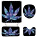 1/3/4Pcs Colorful Pretty Leaf Pattern Bathroom Decoration Waterproof Bathroom Shower Curtain Set Non-Slip Bathroom Pedestal Rug Toilet Lid Cover Floor Mats