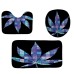 1/3/4Pcs Colorful Pretty Leaf Pattern Bathroom Decoration Waterproof Bathroom Shower Curtain Set Non-Slip Bathroom Pedestal Rug Toilet Lid Cover Floor Mats