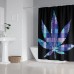 1/3/4Pcs Colorful Pretty Leaf Pattern Bathroom Decoration Waterproof Bathroom Shower Curtain Set Non-Slip Bathroom Pedestal Rug Toilet Lid Cover Floor Mats