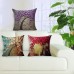 3D Vintage Flower Cotton Linen Pillow Case Waist Cushion Cover Bags Home Car Decor